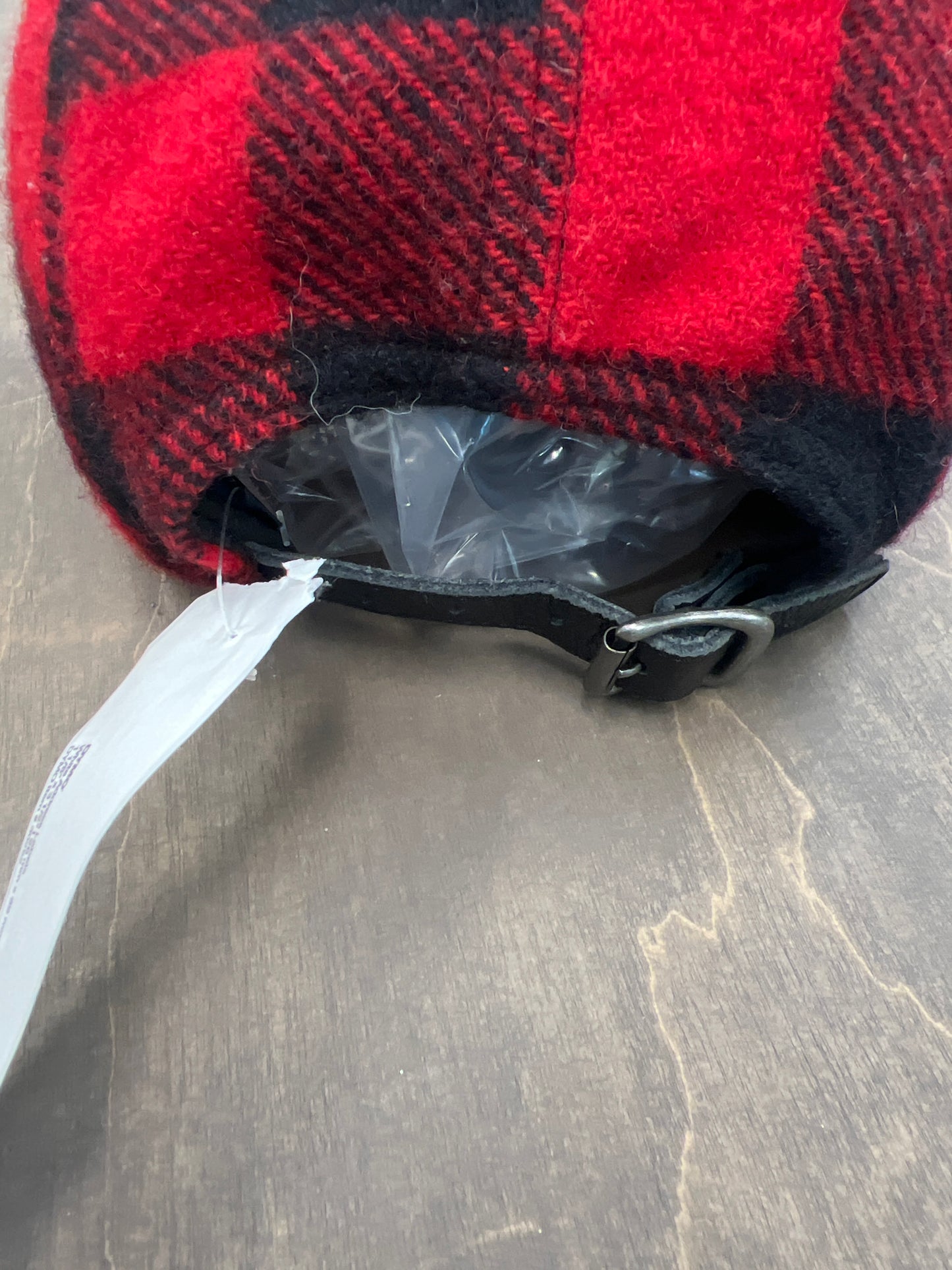 Polo red plaid leather brim hat