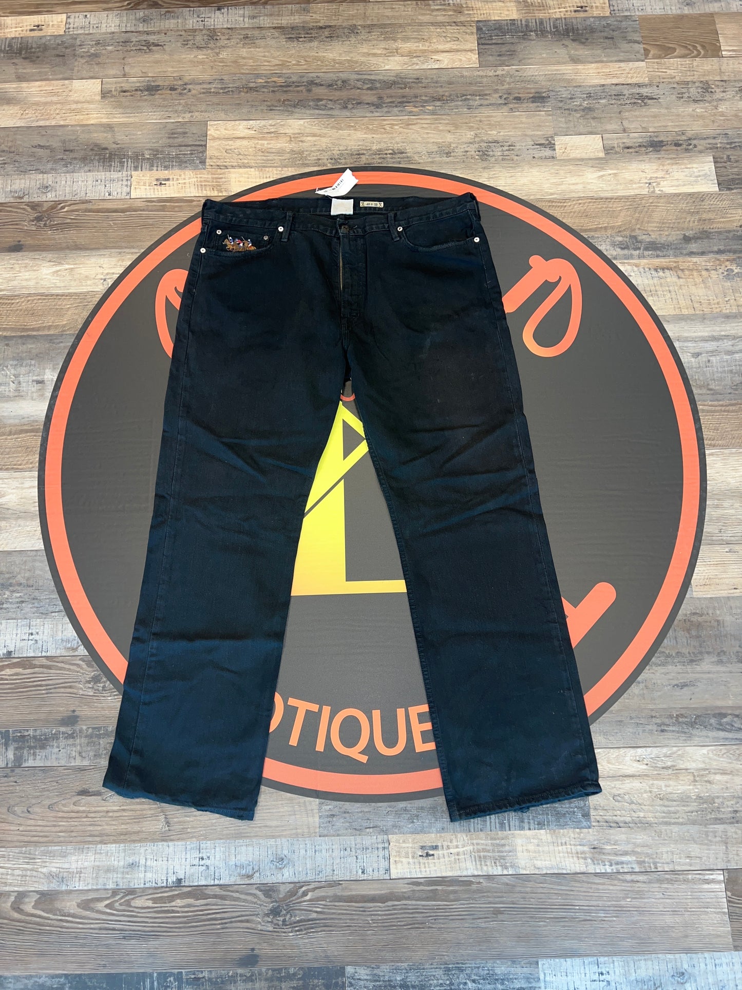 Polo stampede denim pants black 40x32