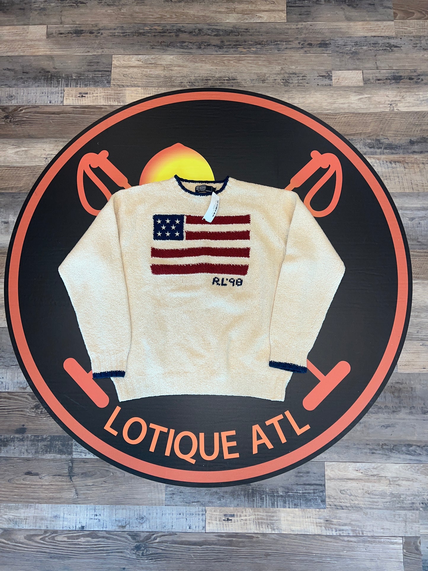 Polo 1998 Flag Knit cream Large