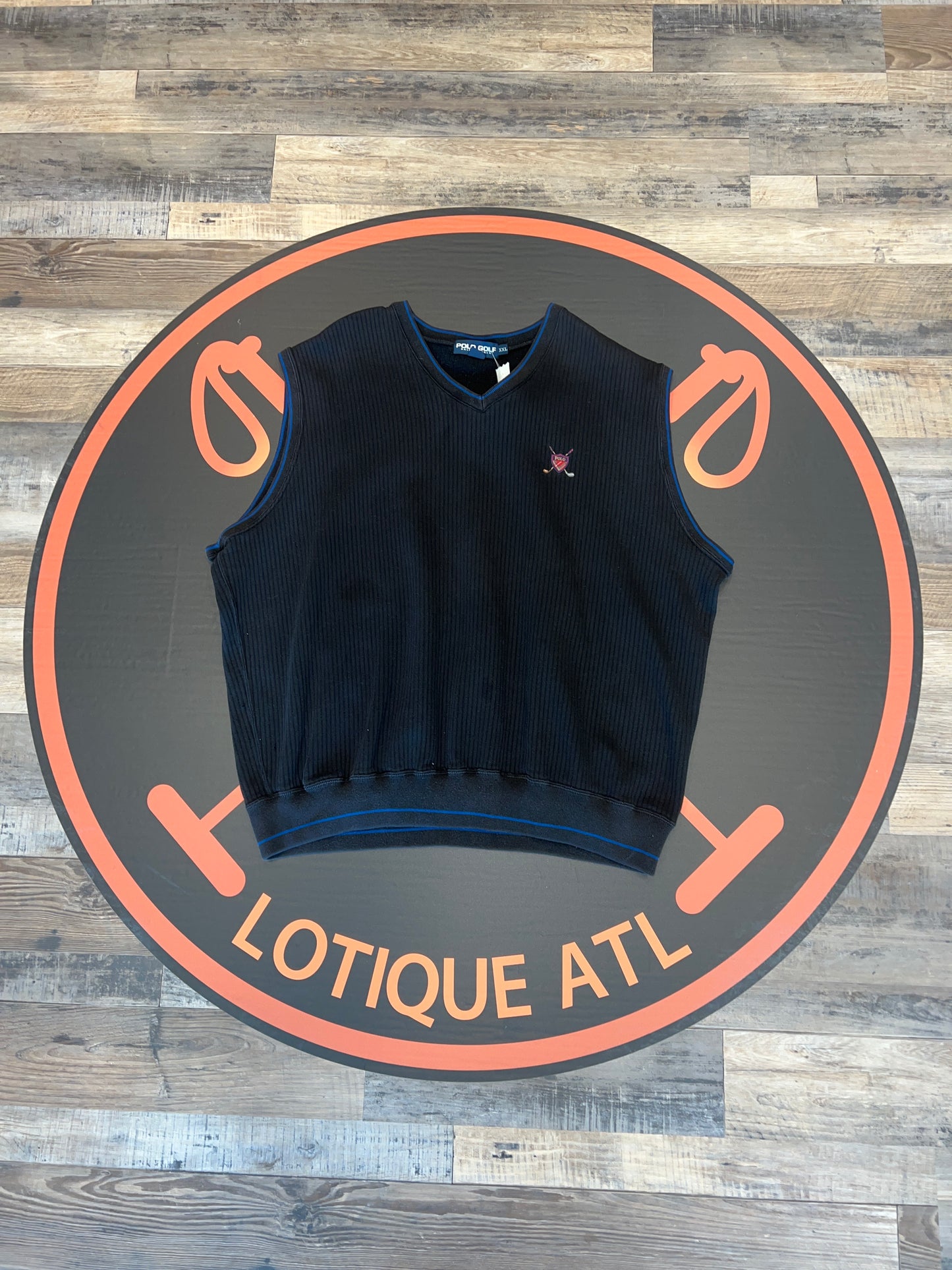 Vintage polo golf vest black XXL