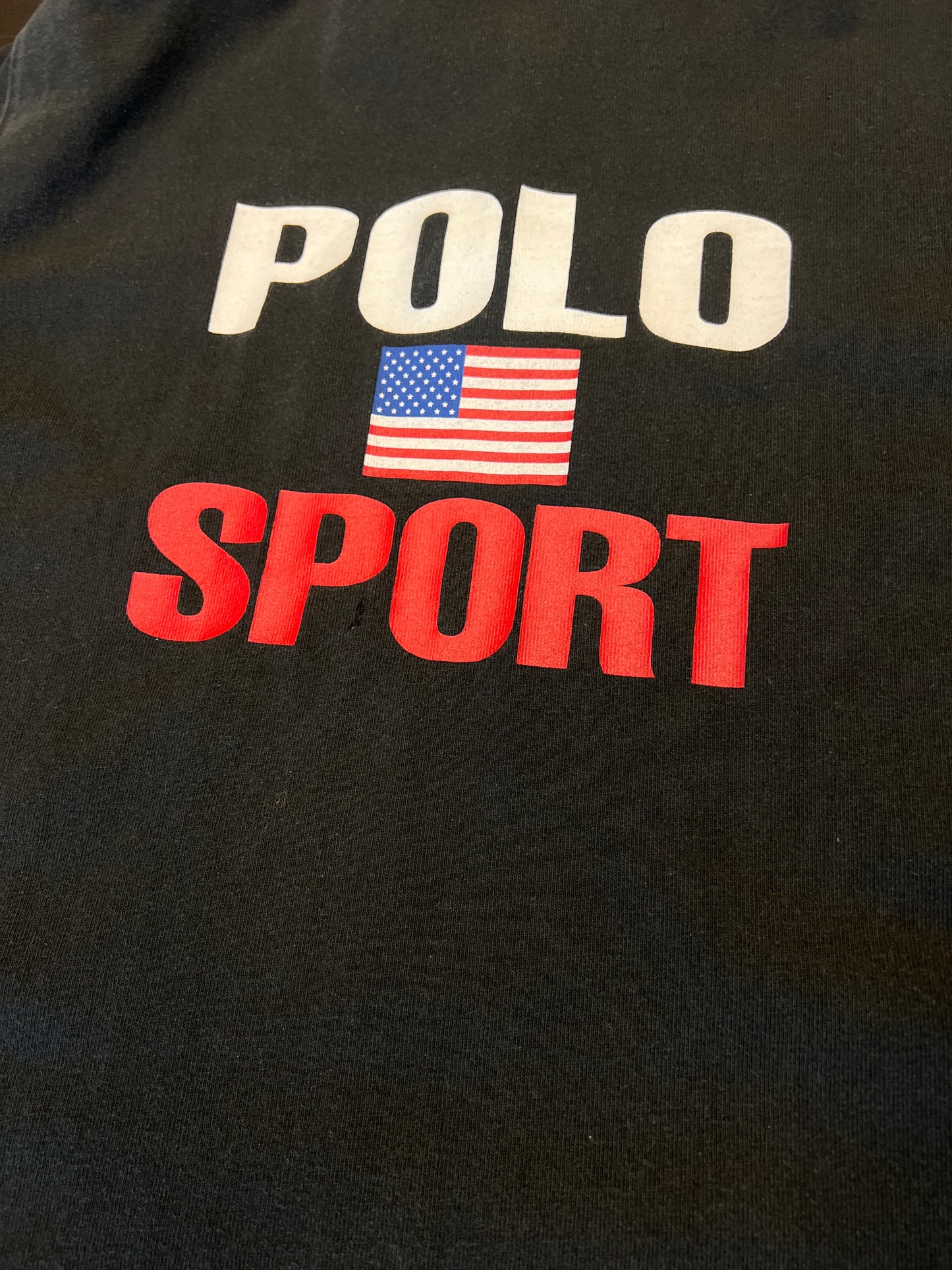 Vintage black polo sport rugby large