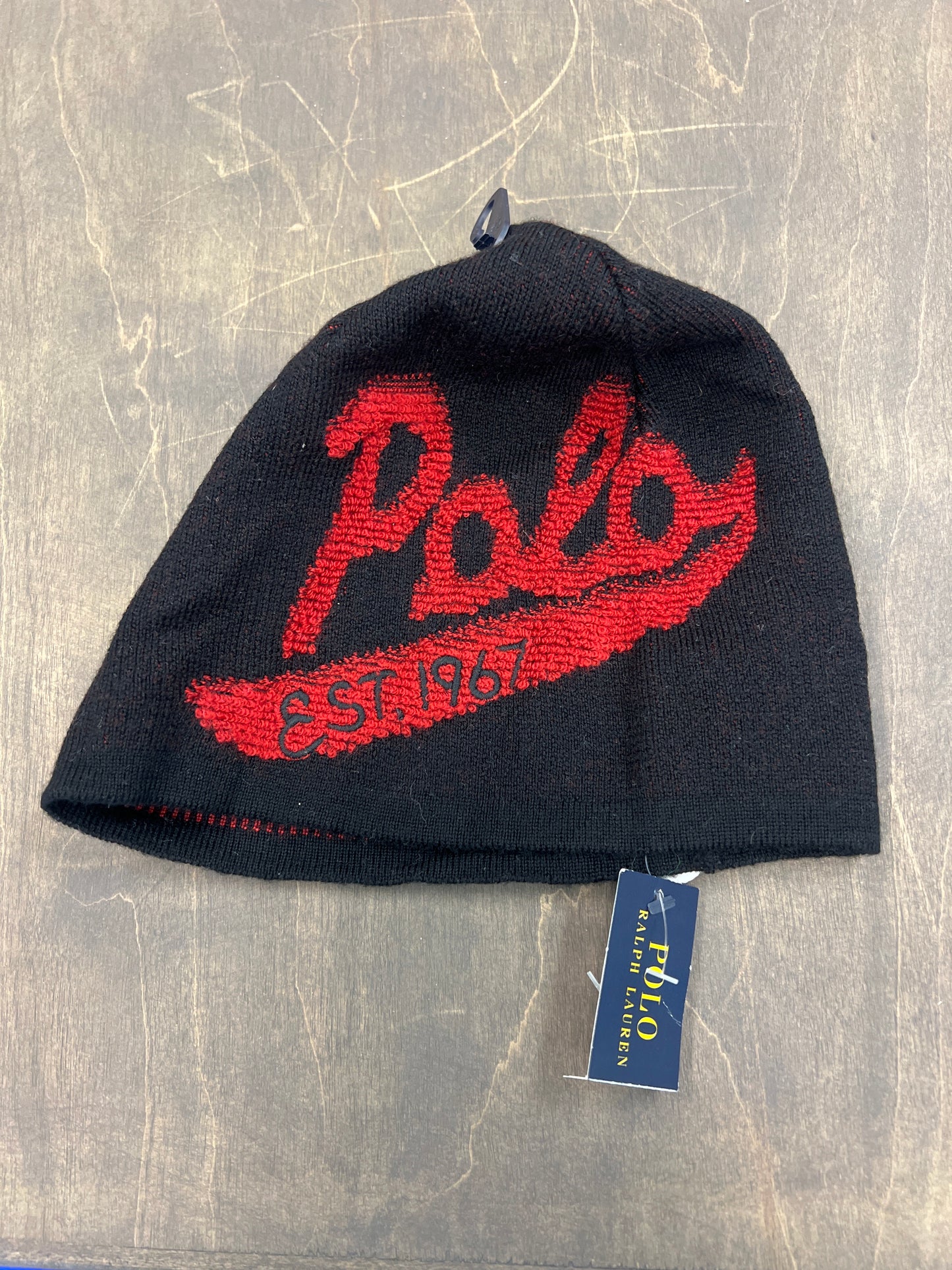 Nwt Black script polo beanie