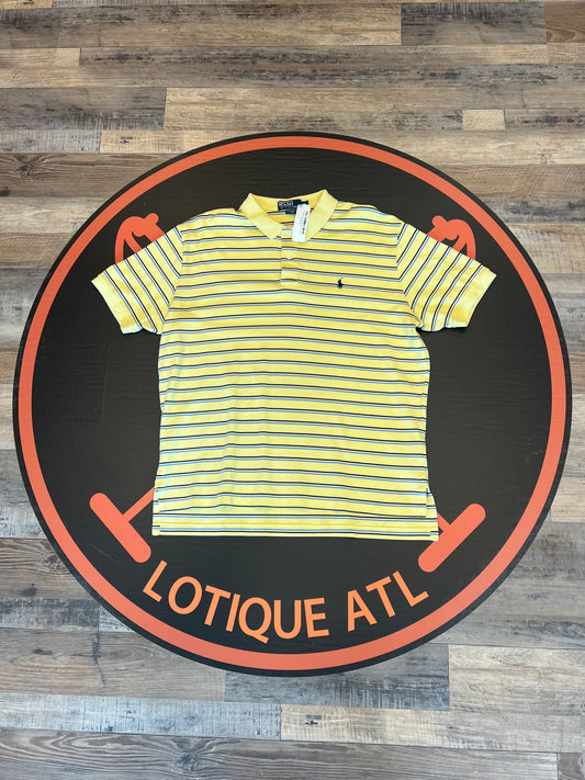 Polo yellow and blue striped short sleeve XL