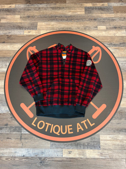 polo 1992 sportsman red plaid 1/4 zip Large