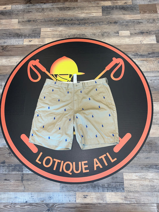 Polo chino shorts all over Logo Tan 40