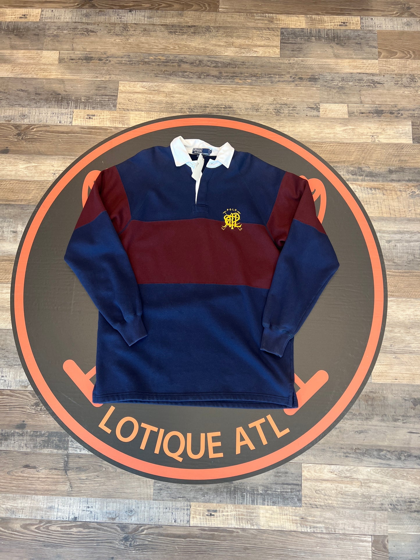 Polo Fleece lined Scribble Rugby blue/Burg Large