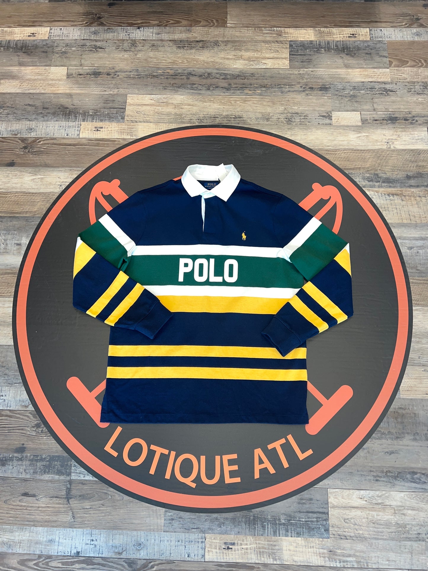 Polo spell out varsity rugby stripe large