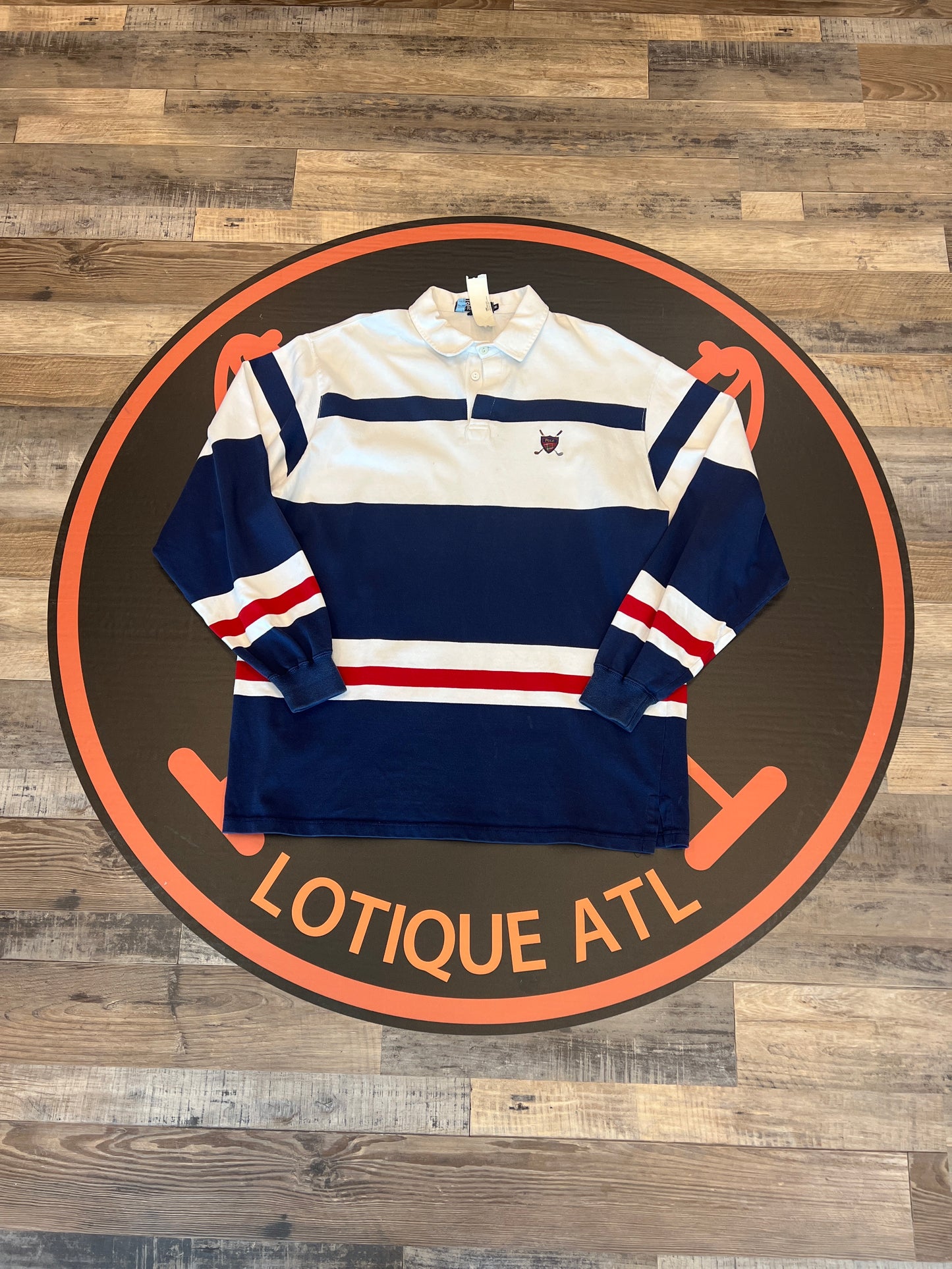 Polo golf, rugby, XL blue stripe