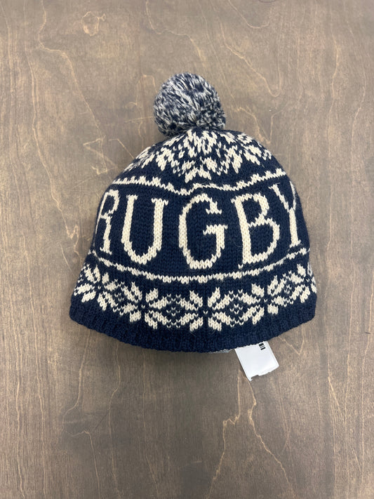 Rugby gothic R knit hat blue