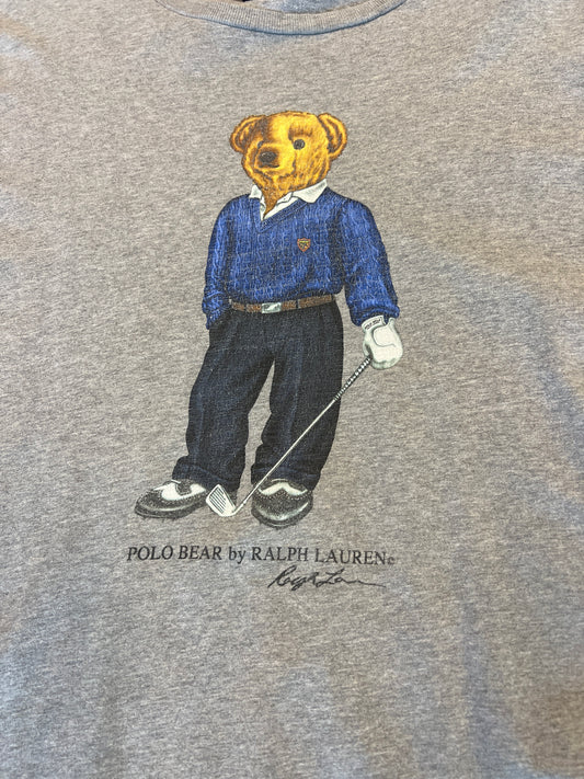 Vintage polo golf bear t shirt grey