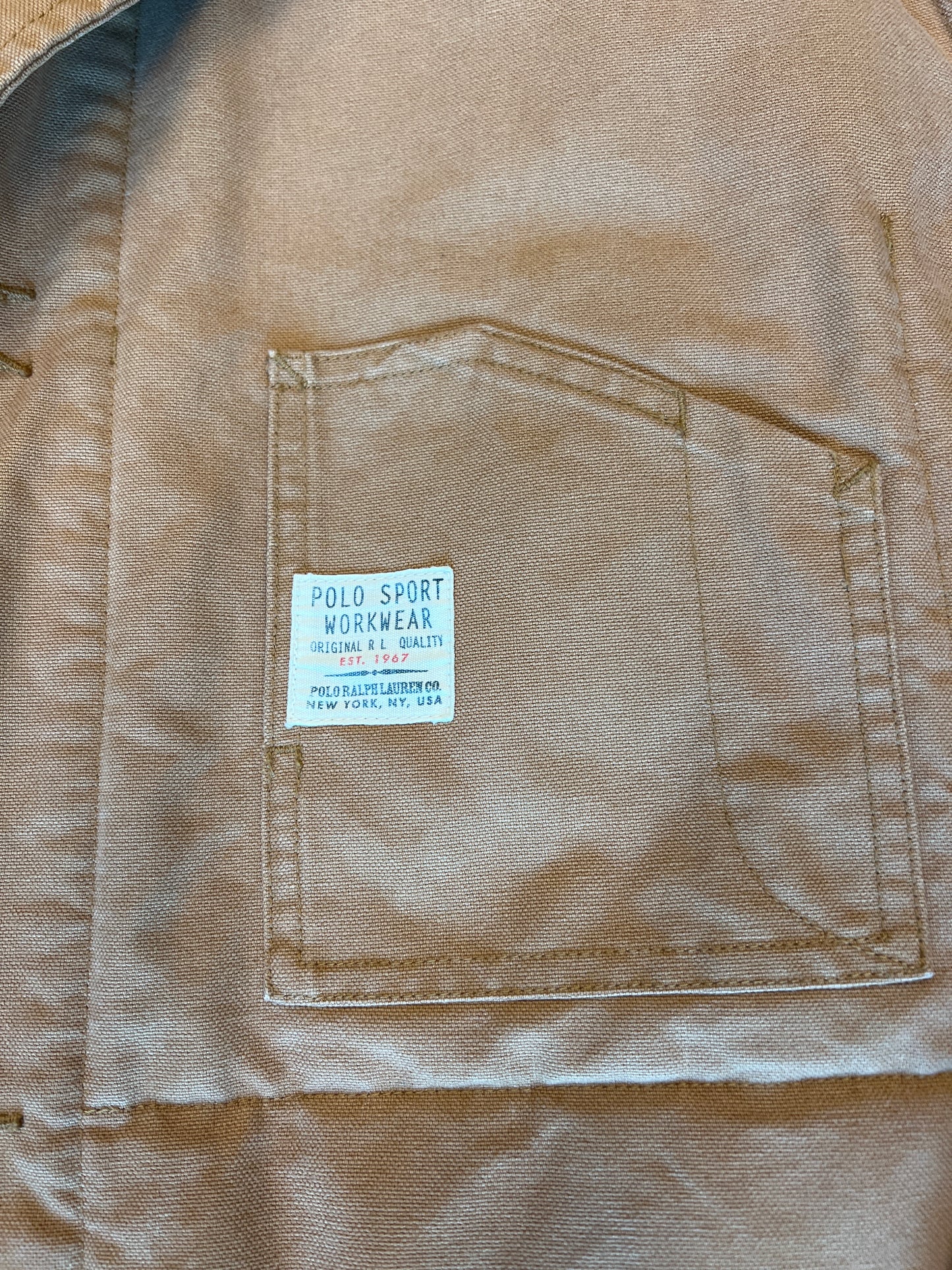 Vintage polo sport workwear jacket, tan xl