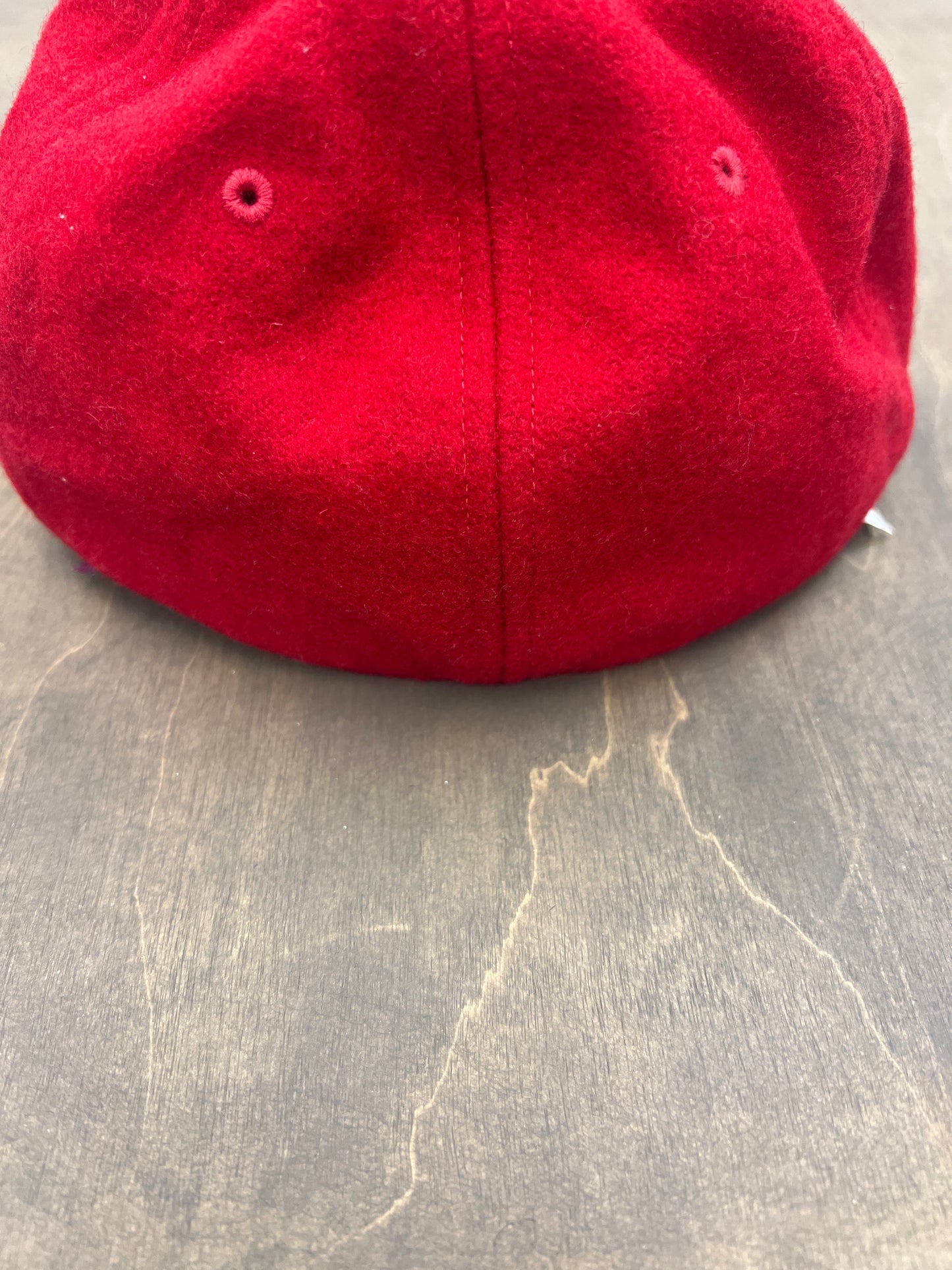 Polo script, wool fitted hat, red