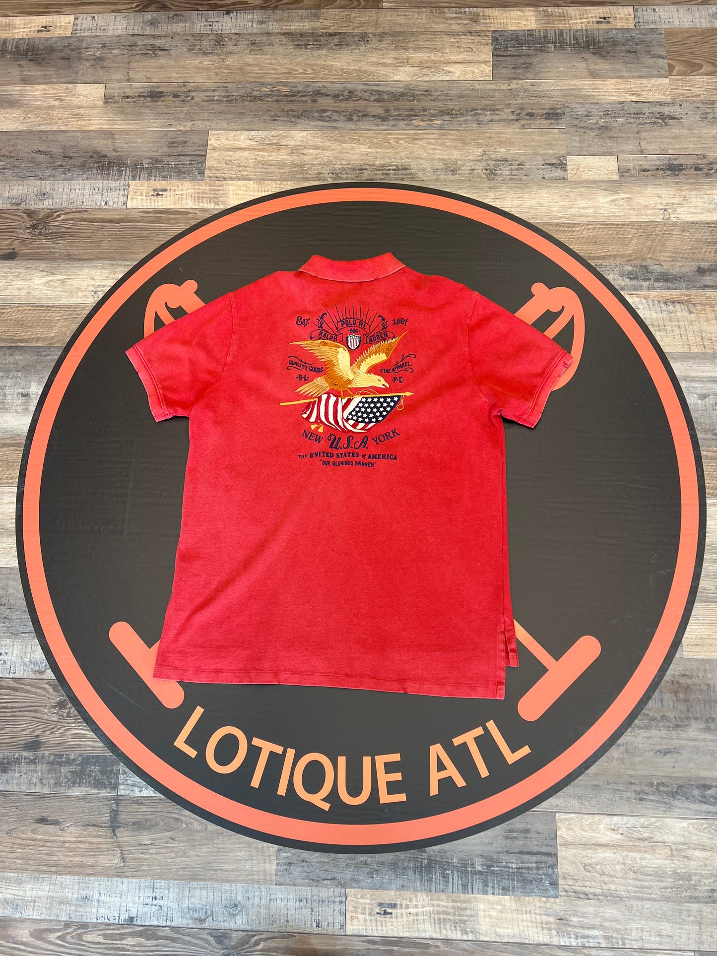 Polo Home of the brave short sleeve red XL