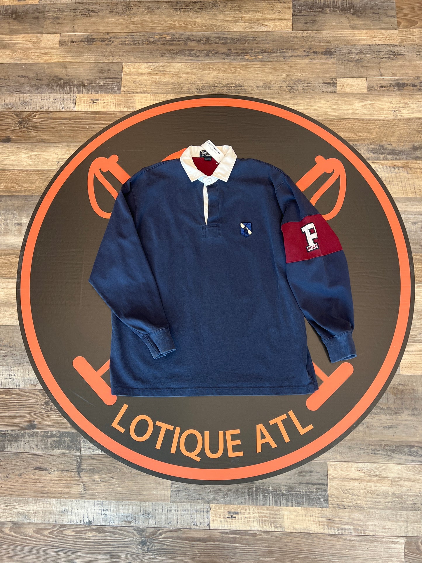 Polo P patch rugby blue large