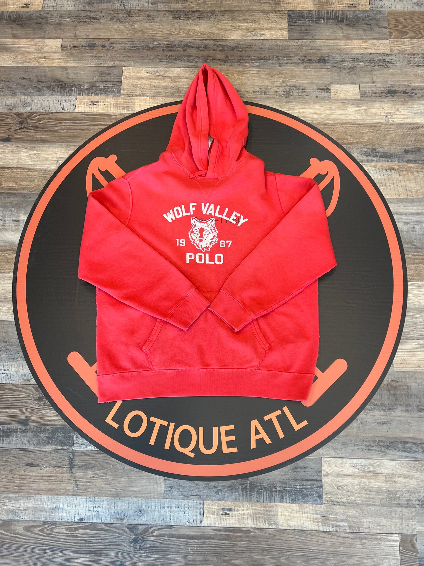 Polo Wolf valley hoodie red XXL