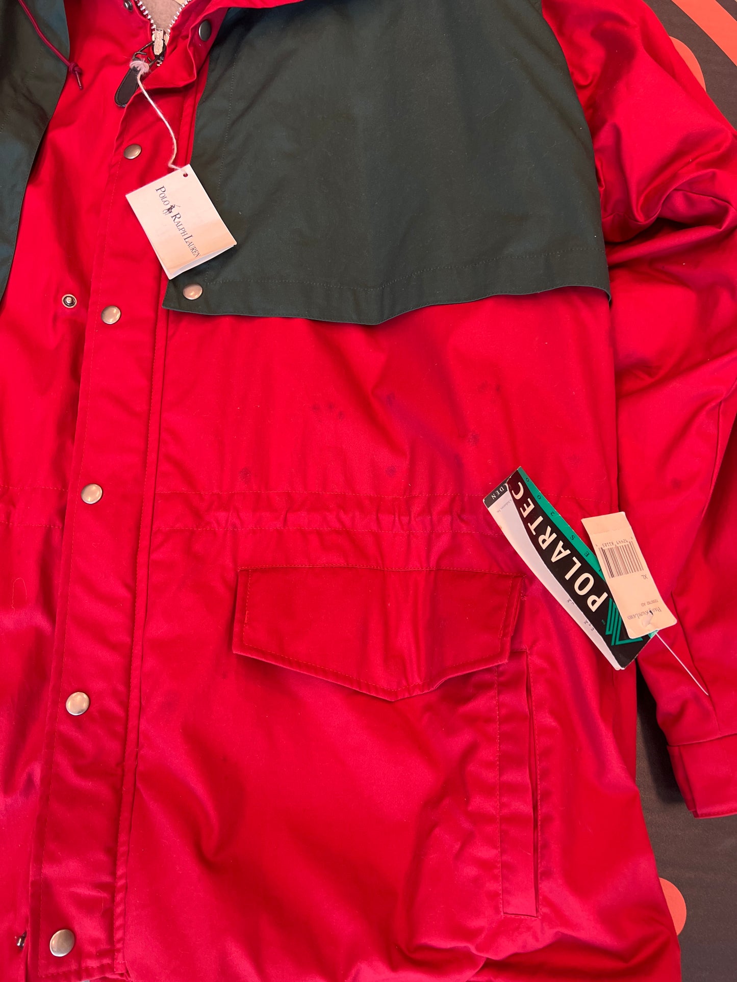 Vintage nwt hi-tech Parka, Red land green xl