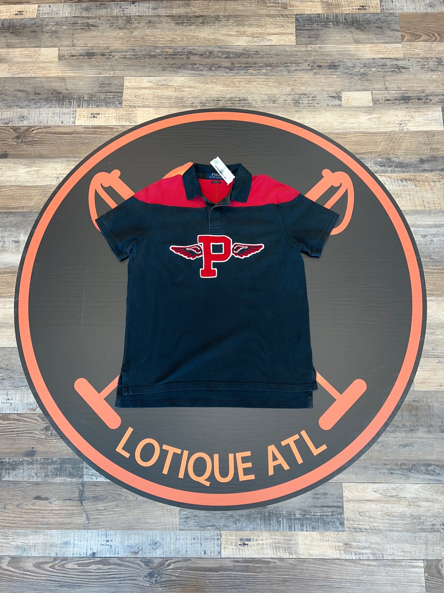 Polo P wing black/red ss large