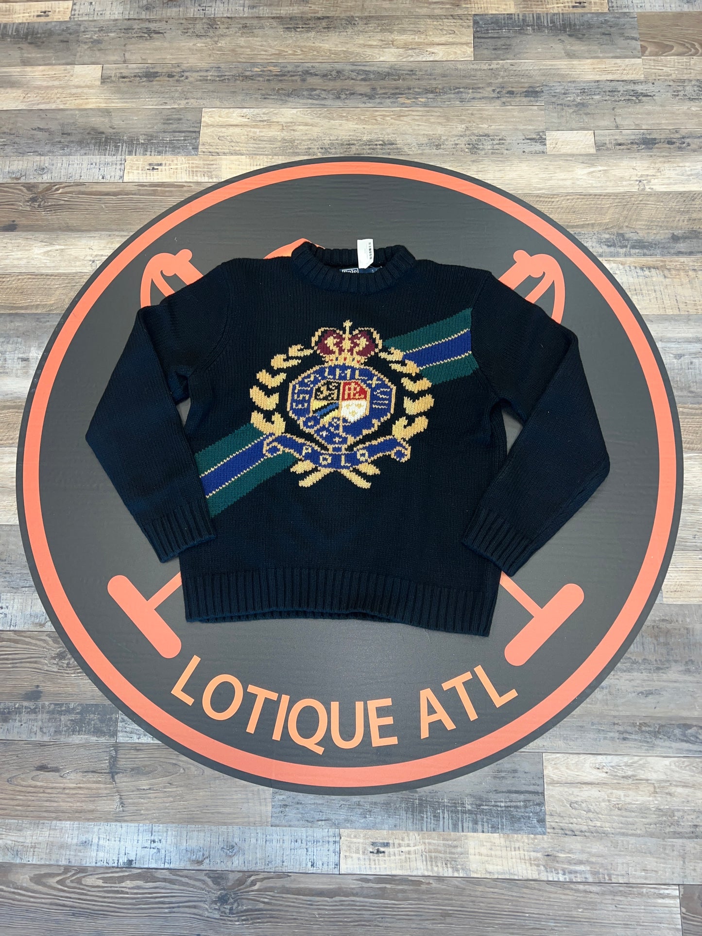 Polo Crest knit Crewneck Black xl