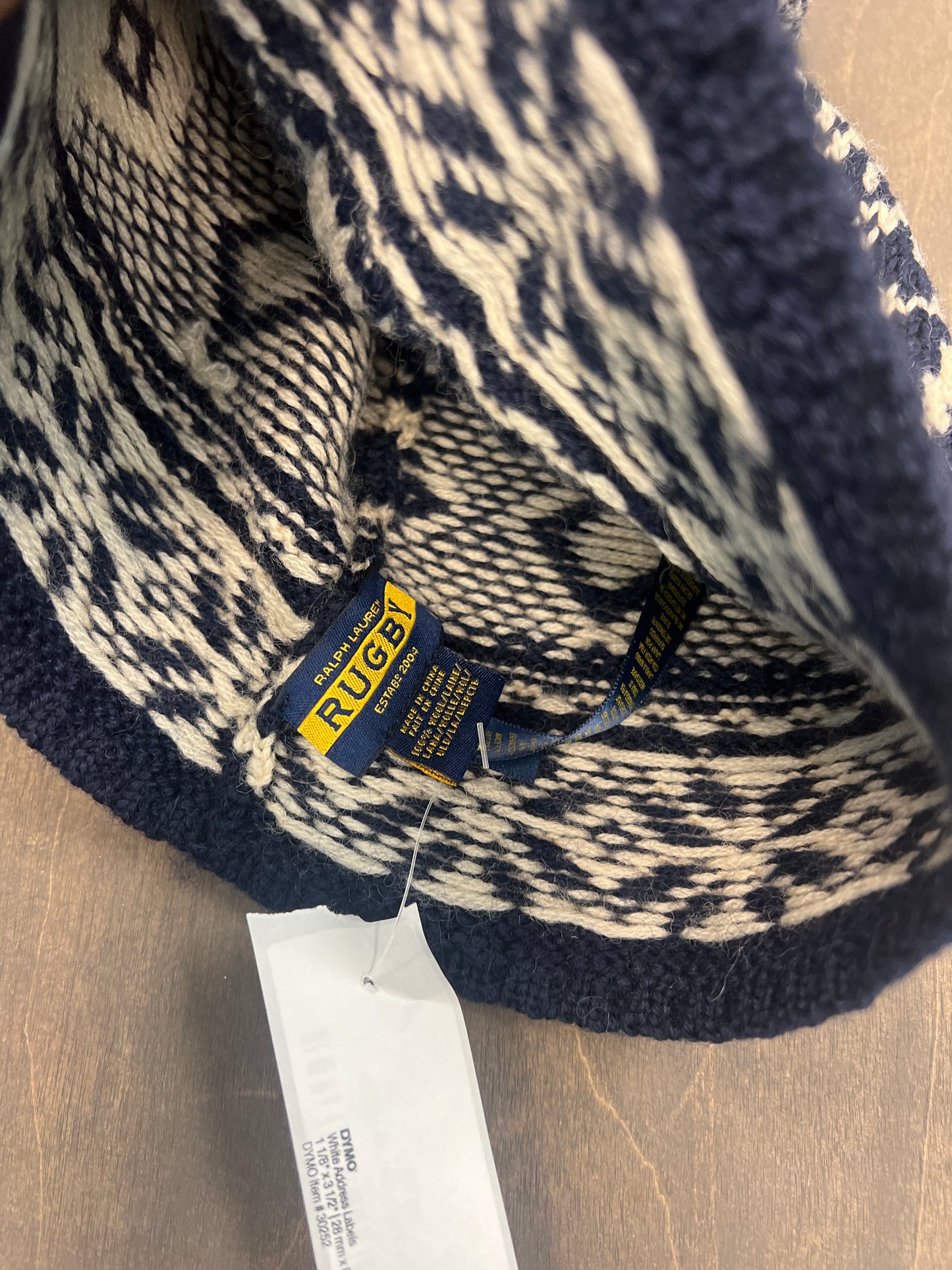 Rugby gothic R knit hat blue