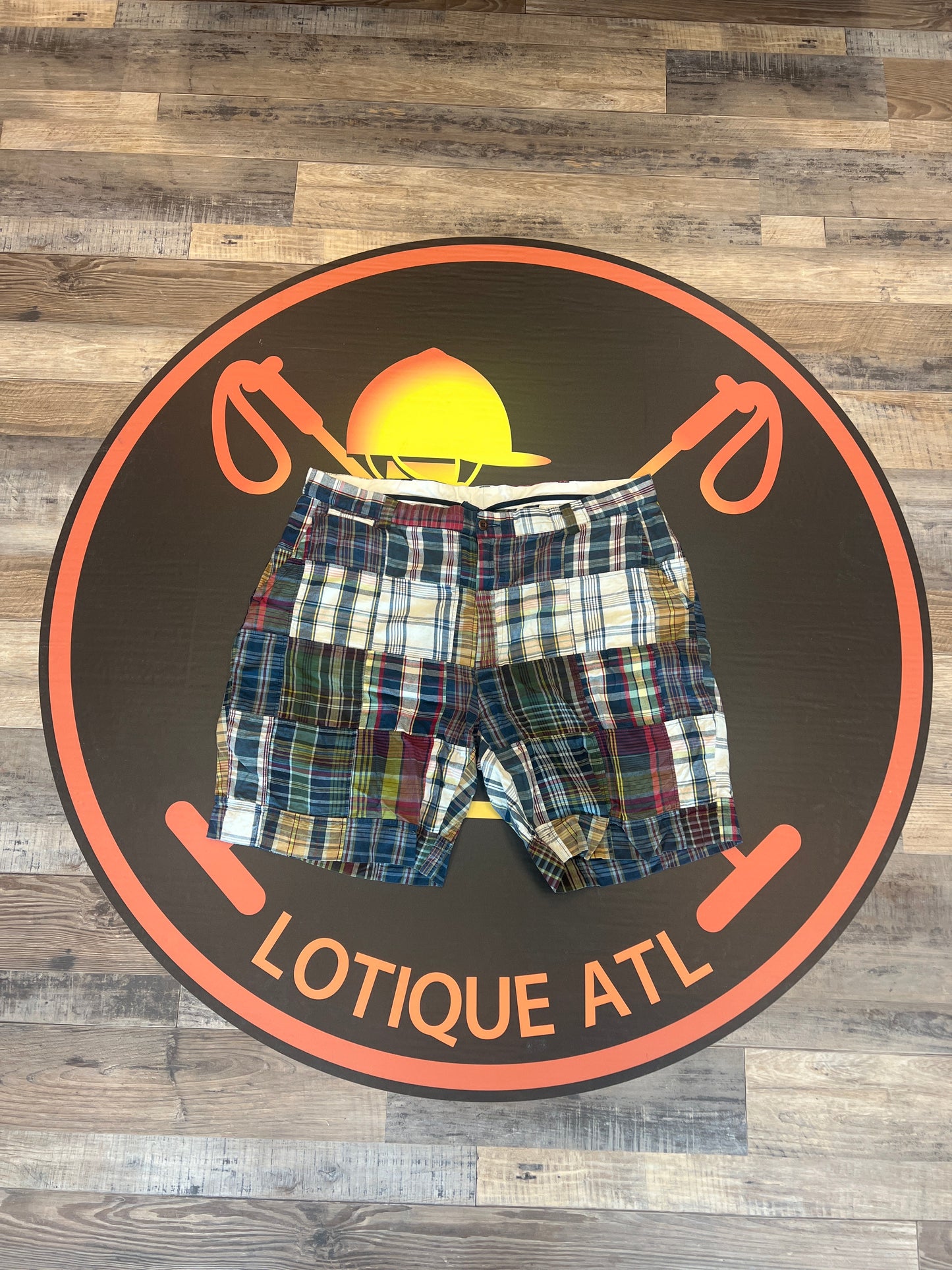 Polo madras patchwork shorts 40