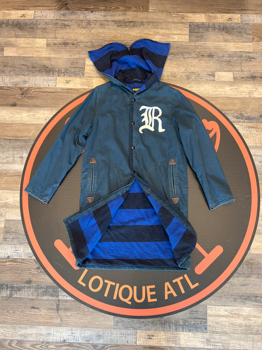 Rugby split hood parka blue small