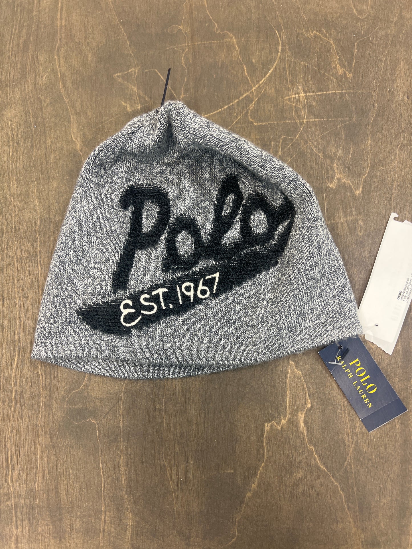 Nwt Gray polo script beanie