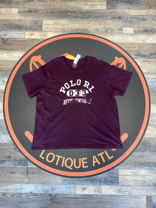 Polo RL Varsity burgundy t shirt  XXl