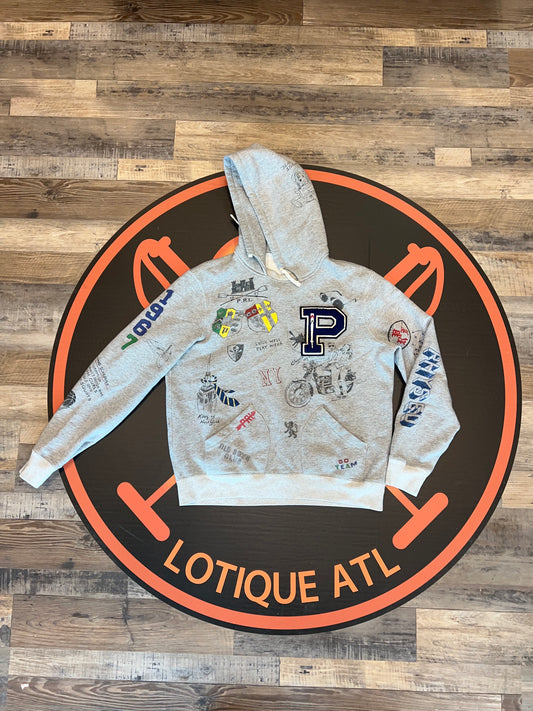 Polo Graphic Varsity Hoody Grey Large