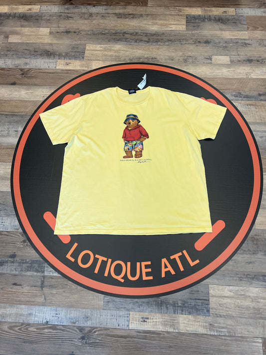 Vintage Polo Beach Bear T shirt Yellow XXl