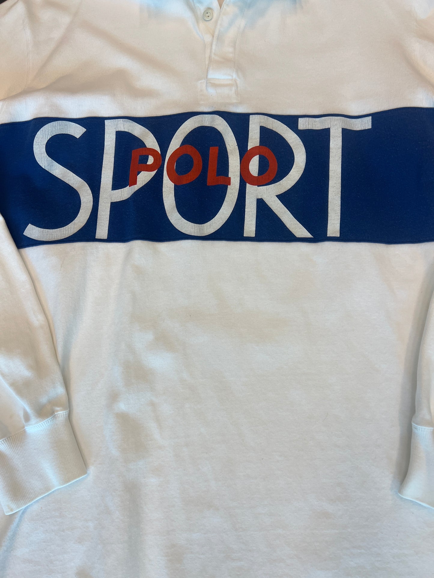 Vintage white polo sport rugby XL