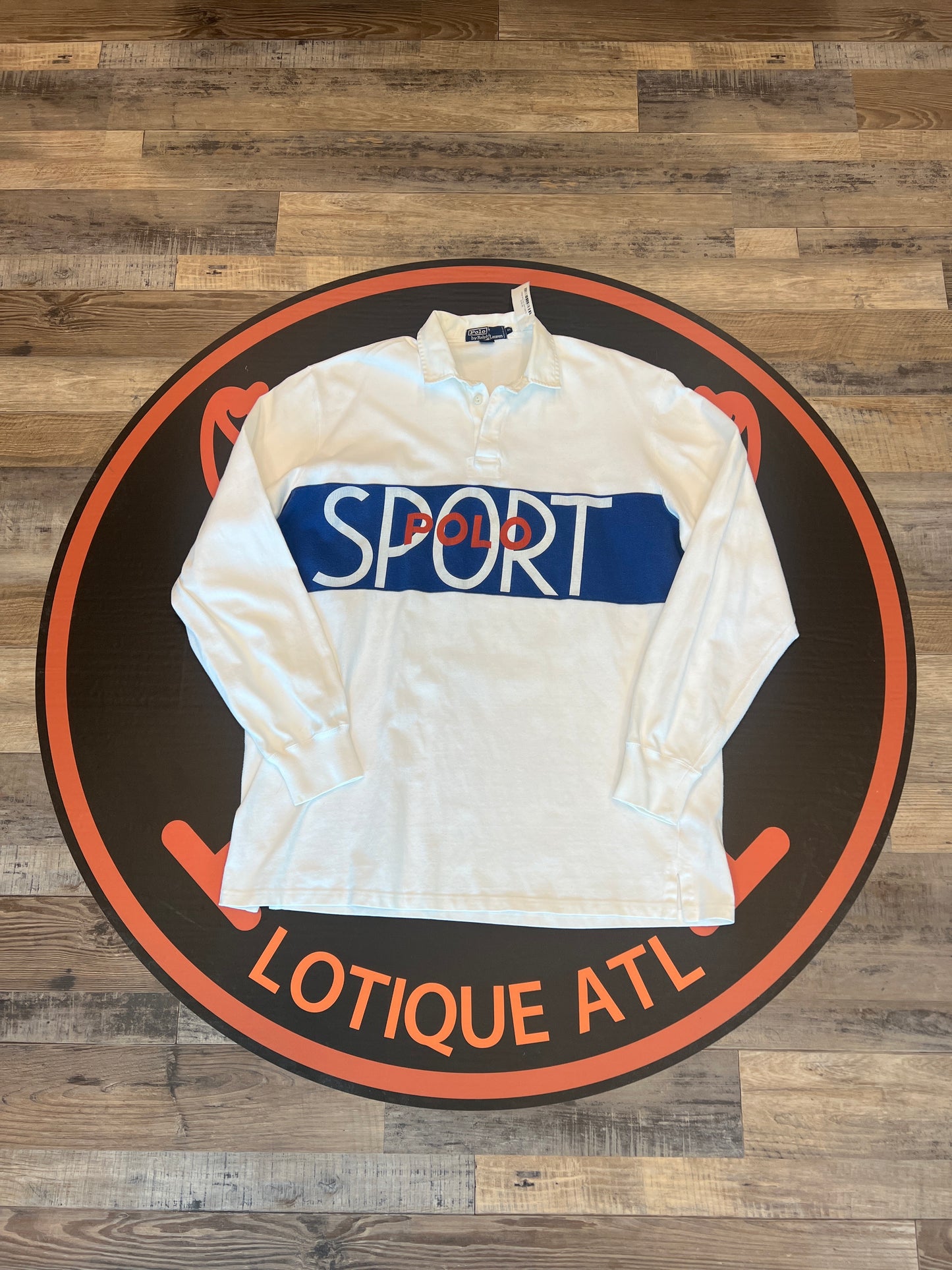 Vintage white polo sport rugby XL