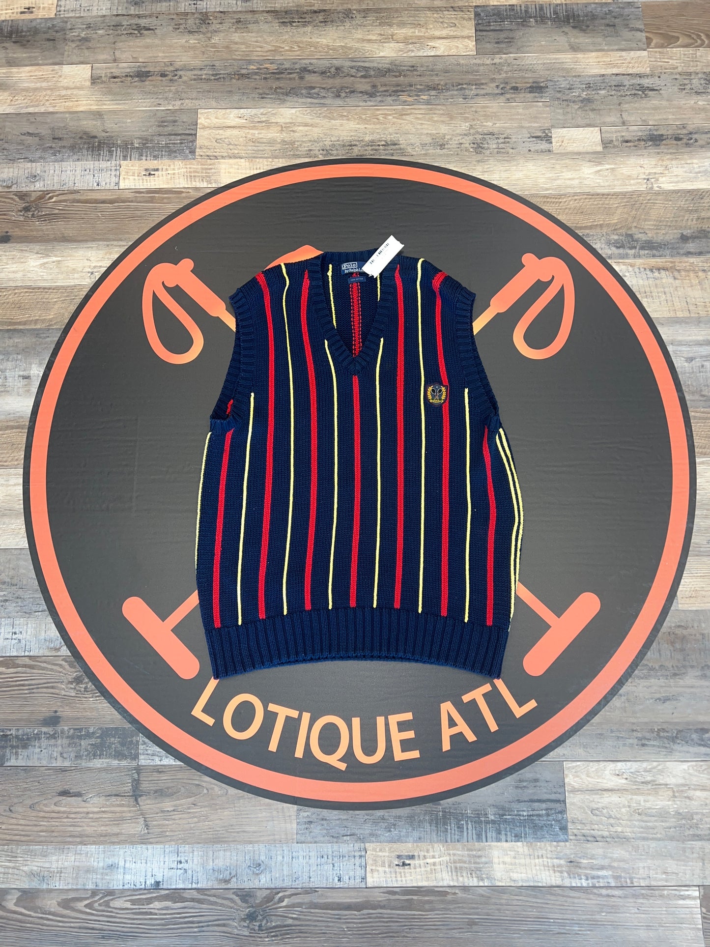 Polo Tennis vest blue stripe XL