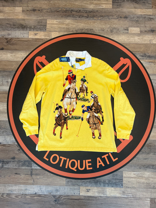 Nwt Polo five horsemen rugby yellow XL