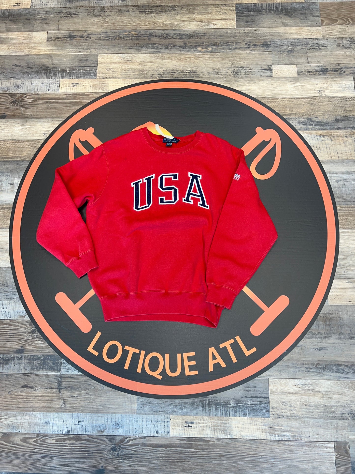 Polo Usa sweatshirt red large