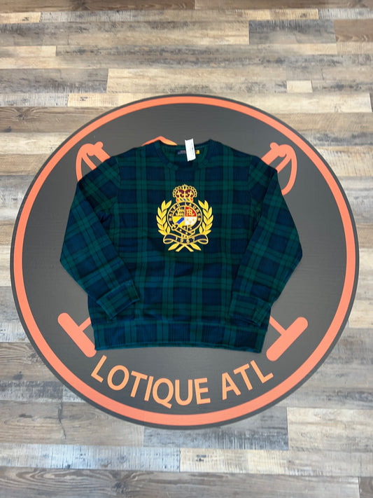 Polo Crest sweatshirt green plaid Xl