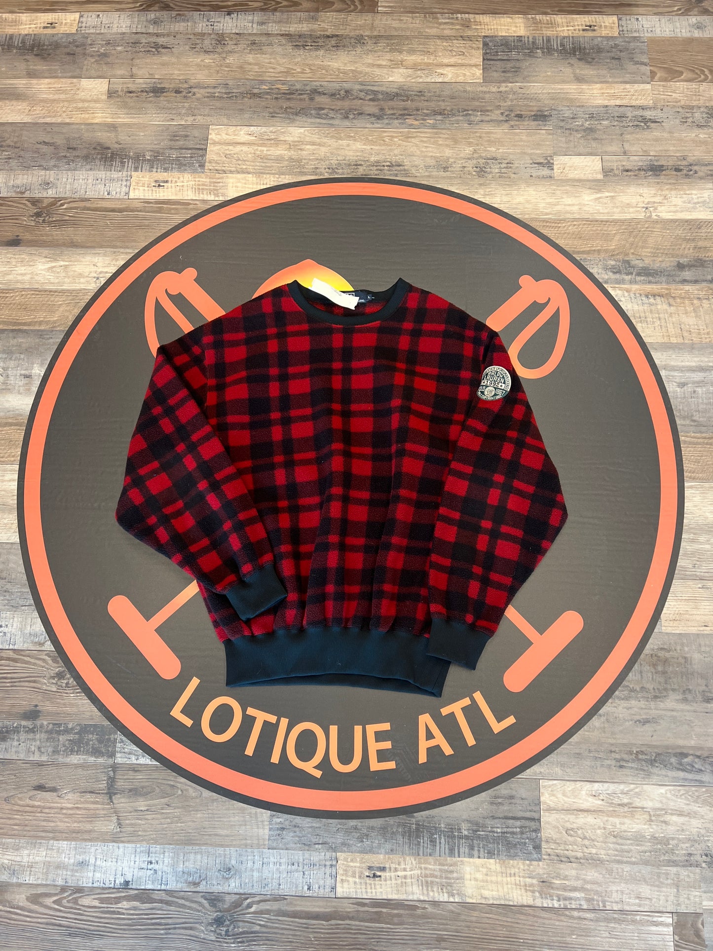 POLO RED PLAID SPORTSMAN 1992 LARGE